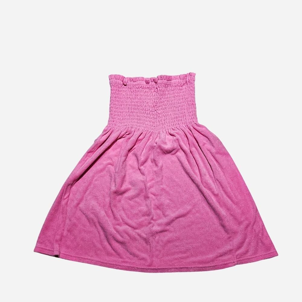 y2k mcbling gyaru hot pink terrycloth strapless dress